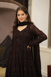 SANAYA'S' BLACK EMBROIDERED GEORGETTE SUIT SET LF- G101