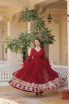 Stunning Faux Blooming Gown with Sequins Embroidered Dupatta LW-9166