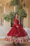 Stunning Faux Blooming Gown with Sequins Embroidered Dupatta LW-9166