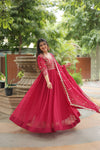 Elegant Faux Blooming Gown with Dupatta – LW-9208