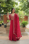 Elegant Faux Blooming Gown with Dupatta – LW-9208