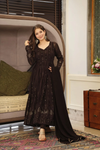 SANAYA'S' BLACK EMBROIDERED GEORGETTE SUIT SET LF- G101