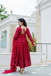 Maroon Color Anarkali Plus size Suit Set For Women LF-6016