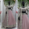 Faux Georgette for a graceful and lightweight drape lehenga choli QRC-241