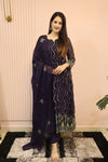 Navy Blue party wear Anarkali gown for women LF-G57