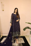 Navy Blue party wear Anarkali gown for women LF-G57