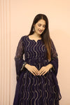 Navy Blue party wear Anarkali gown for women LF-G57