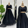 Thread Embroidery withSequins and Four-Side Lace Border Lehenga Choli - QRC-295